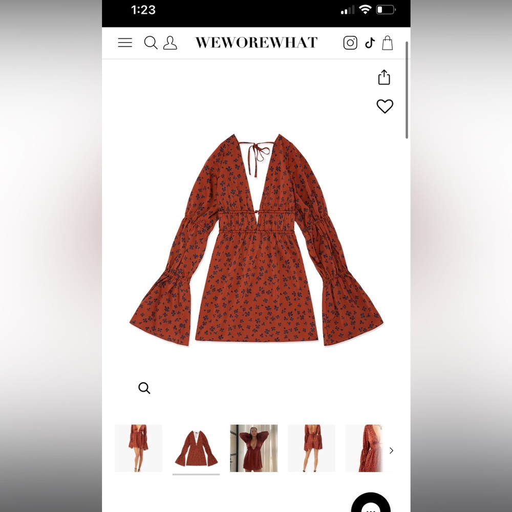WeWoreWhat Mini dress red/orange floral pattern